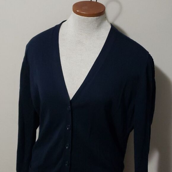 brooks Brothers "Red Fleece" women's Nav Blue Button Down Cardigan Size Medium - Picture 2 of 10